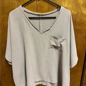 Women's Cream V-Neck Top